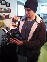 #1 SEO Term was Andrew Vogel from Under the Dome. Here he is reading Minutes Before Sunset's 1st edition. 