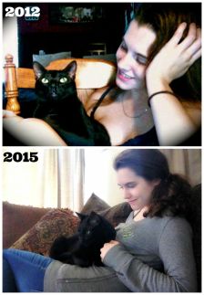 The first photo I ever shared of myself on here with a similar one from today.